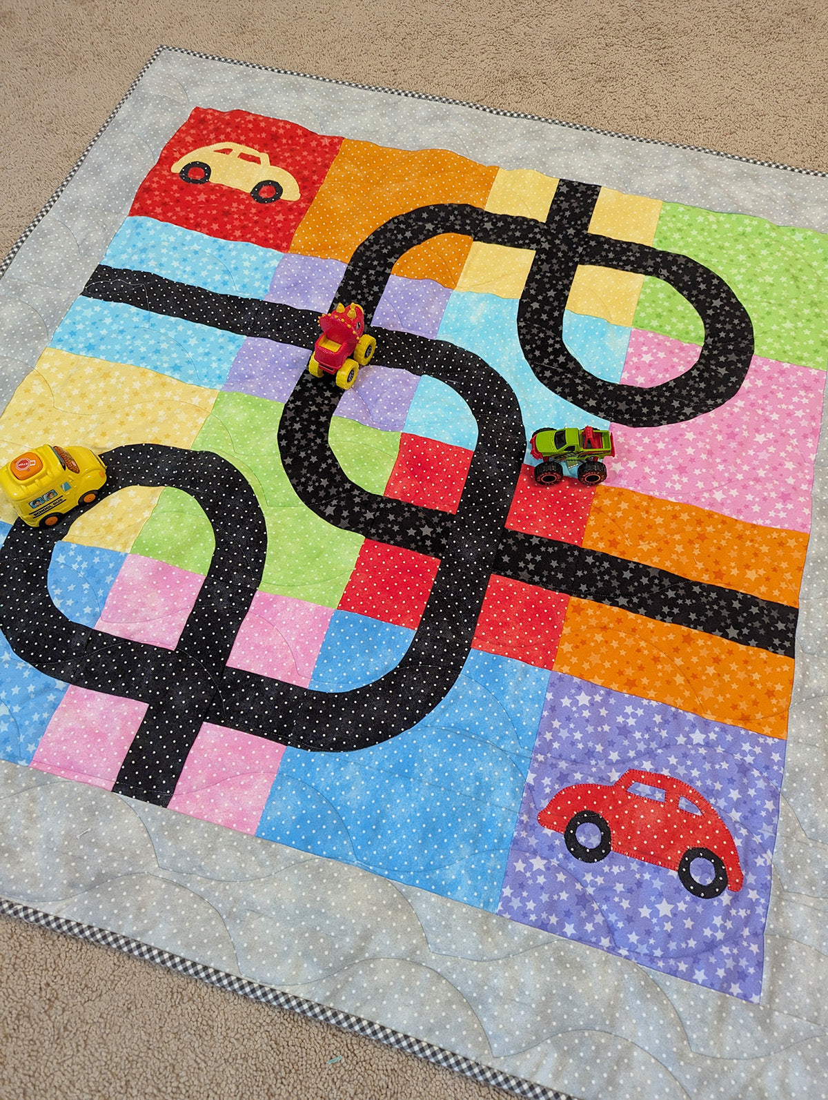 "Bumpy Roads Ahead" Playtime Quilted Mat