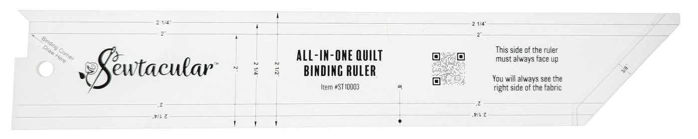 "NEW DESIGN - NO HINGE" Sewtacular All-In-One Binding Ruler