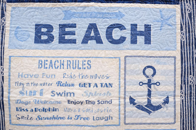 Beach Rules Quilt - This Way to the Beach